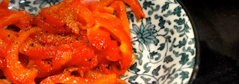 Roasted Bell Peppers Seeped in Olive Oil
